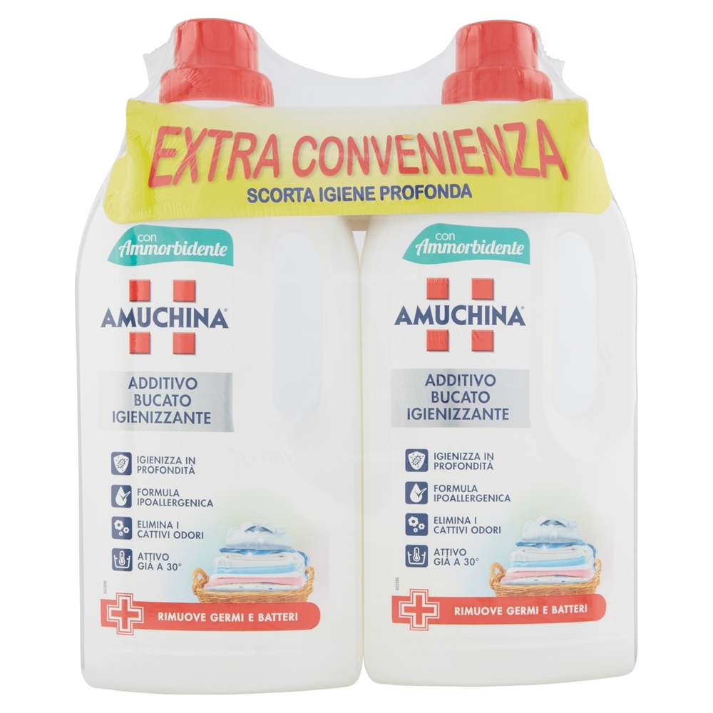Amuchina Bucato Additivo Igienizzante con Ammorbidente 2x1000ml